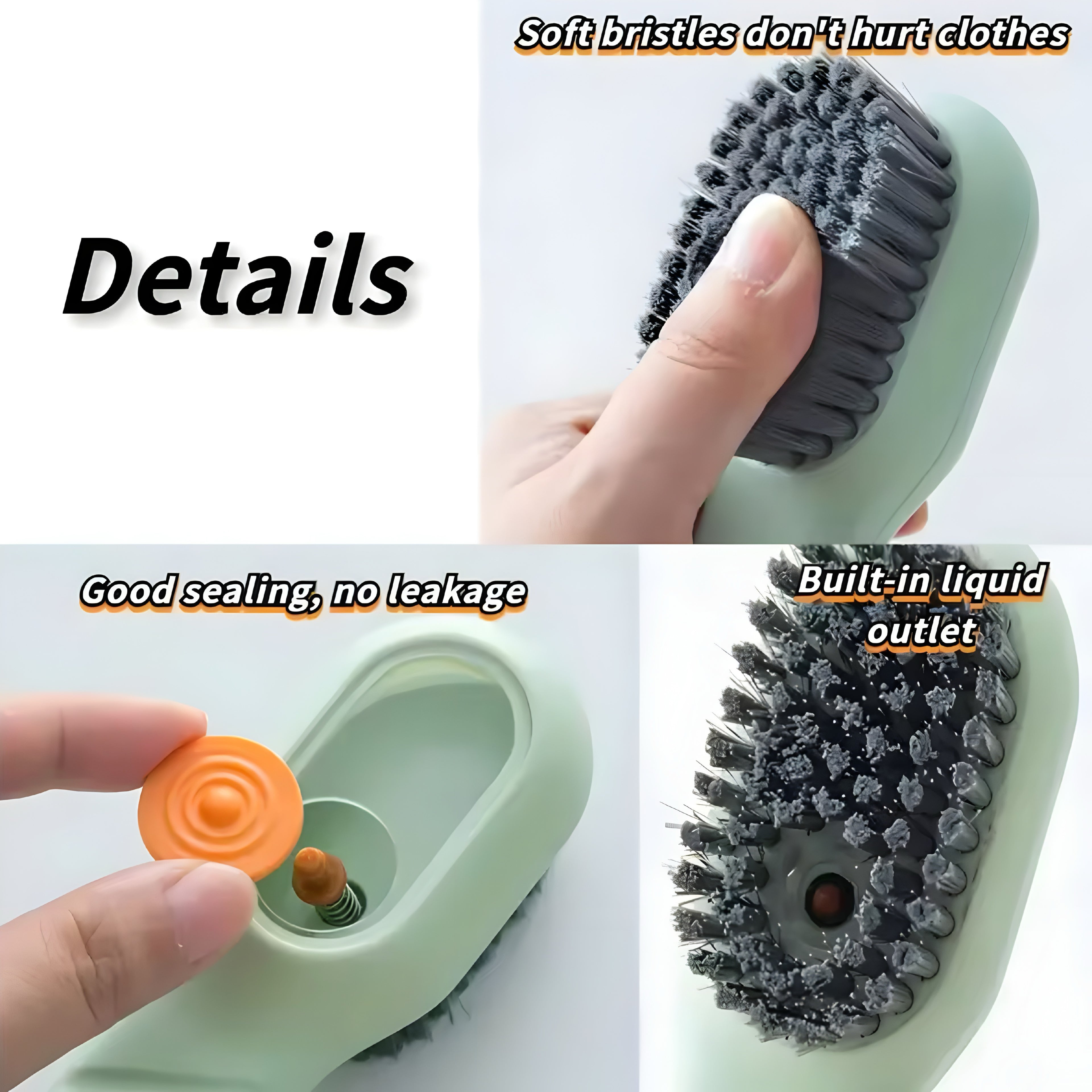 Multifunktionale Schuhreinigungsbürste mit integriertem Seifenspender