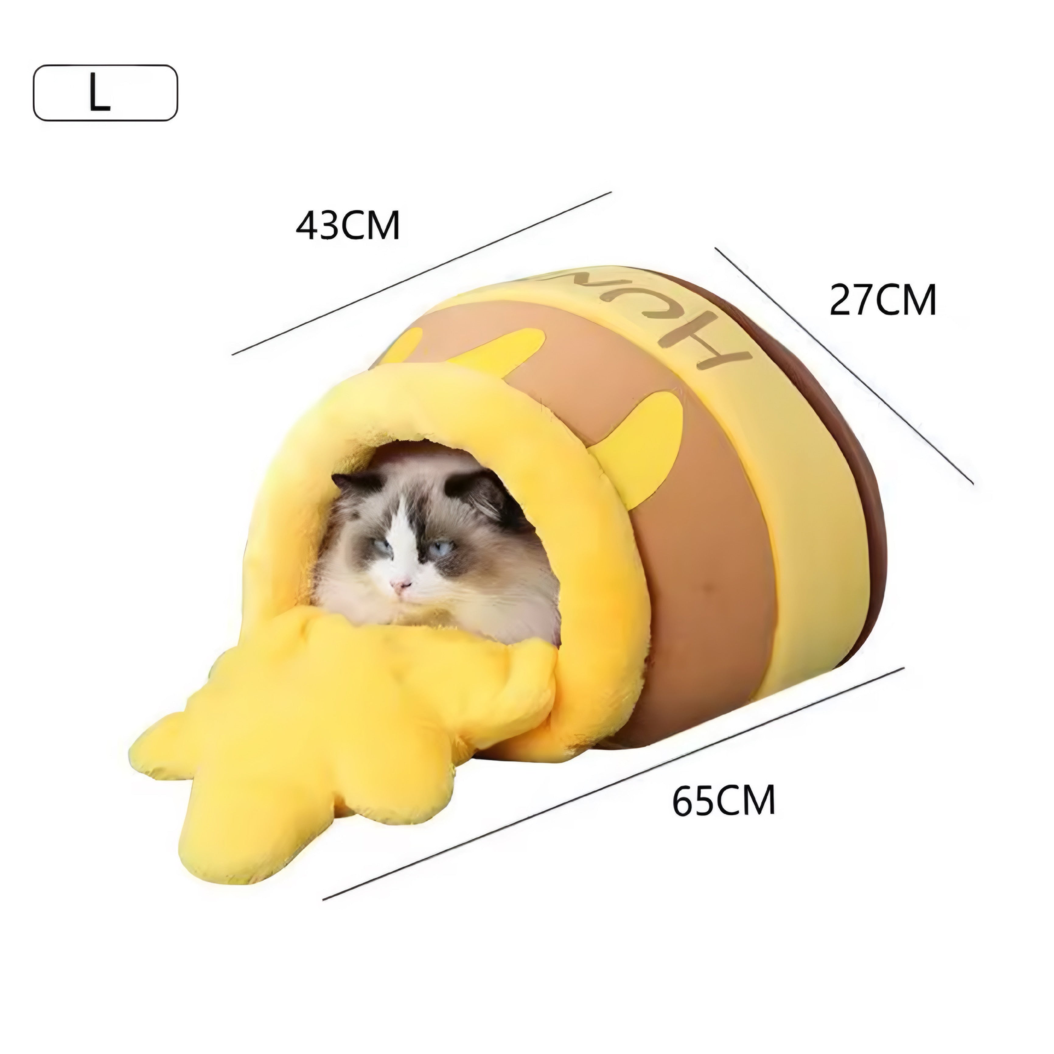 Katzenbett im Honigglas-Design – Gemütlich, süß