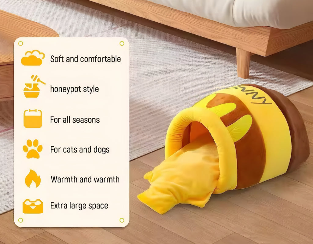 Katzenbett im Honigglas-Design – Gemütlich, süß