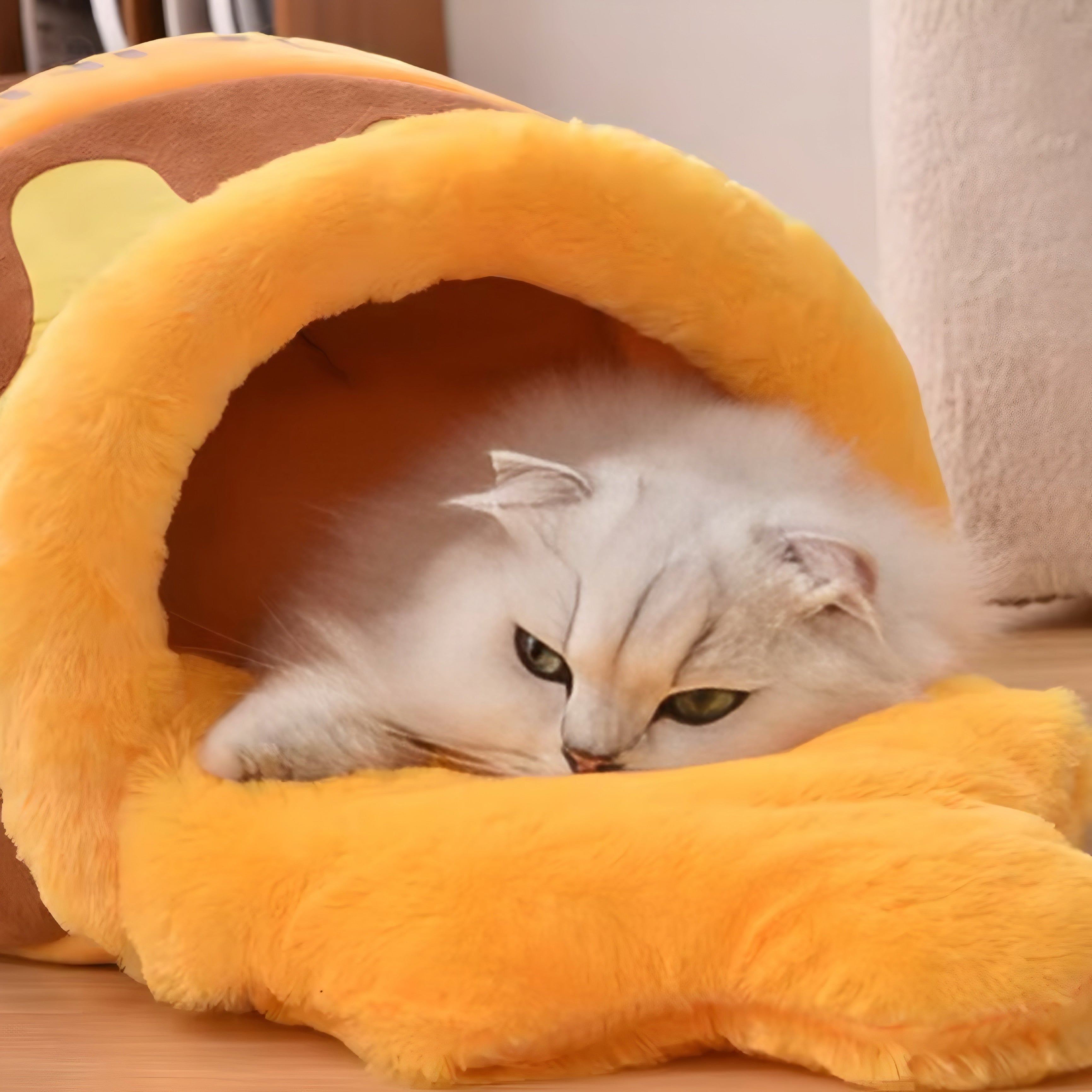 Katzenbett im Honigglas-Design – Gemütlich, süß