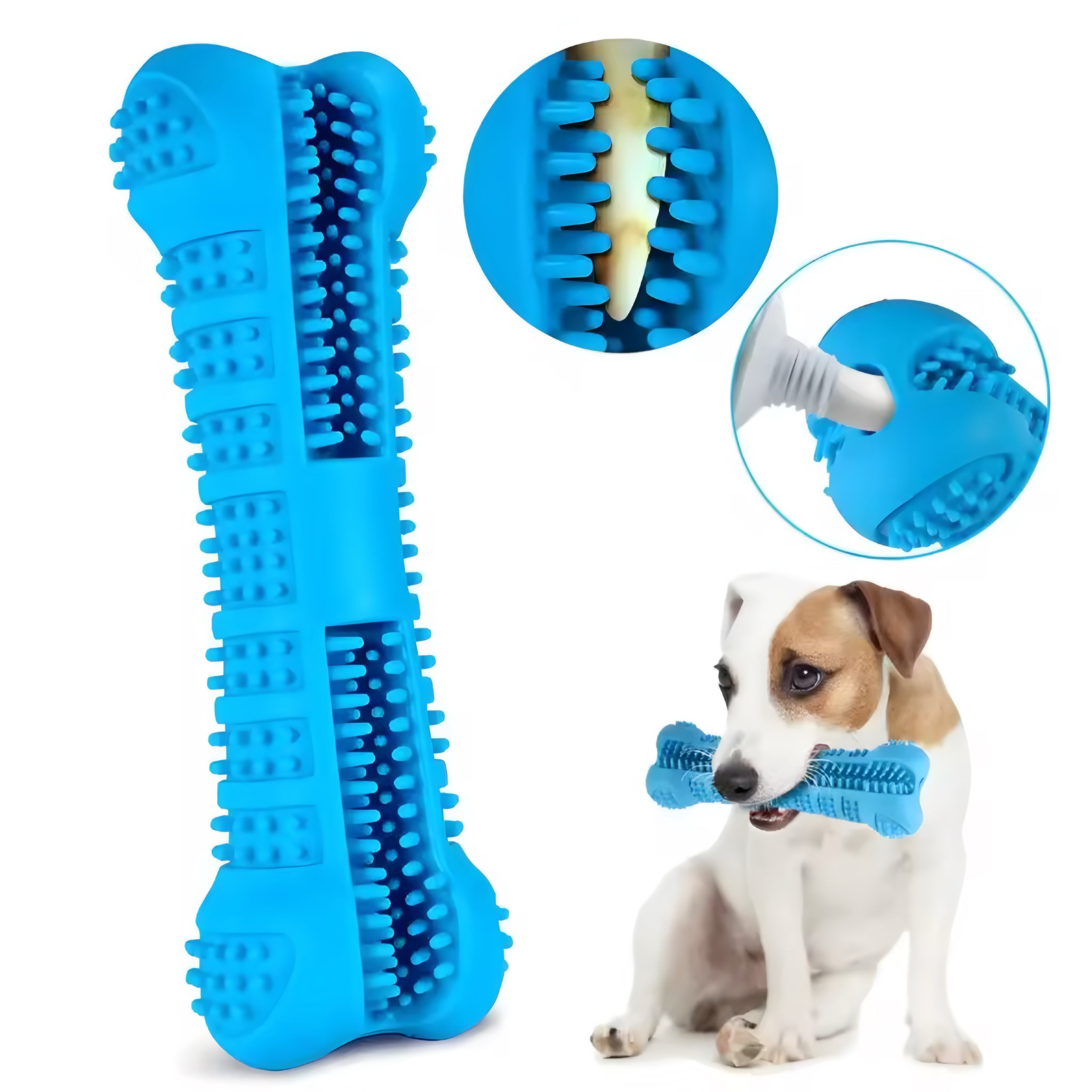 360° Hunde-Zahnbürste aus weichem Gummi & Kauspielzeug